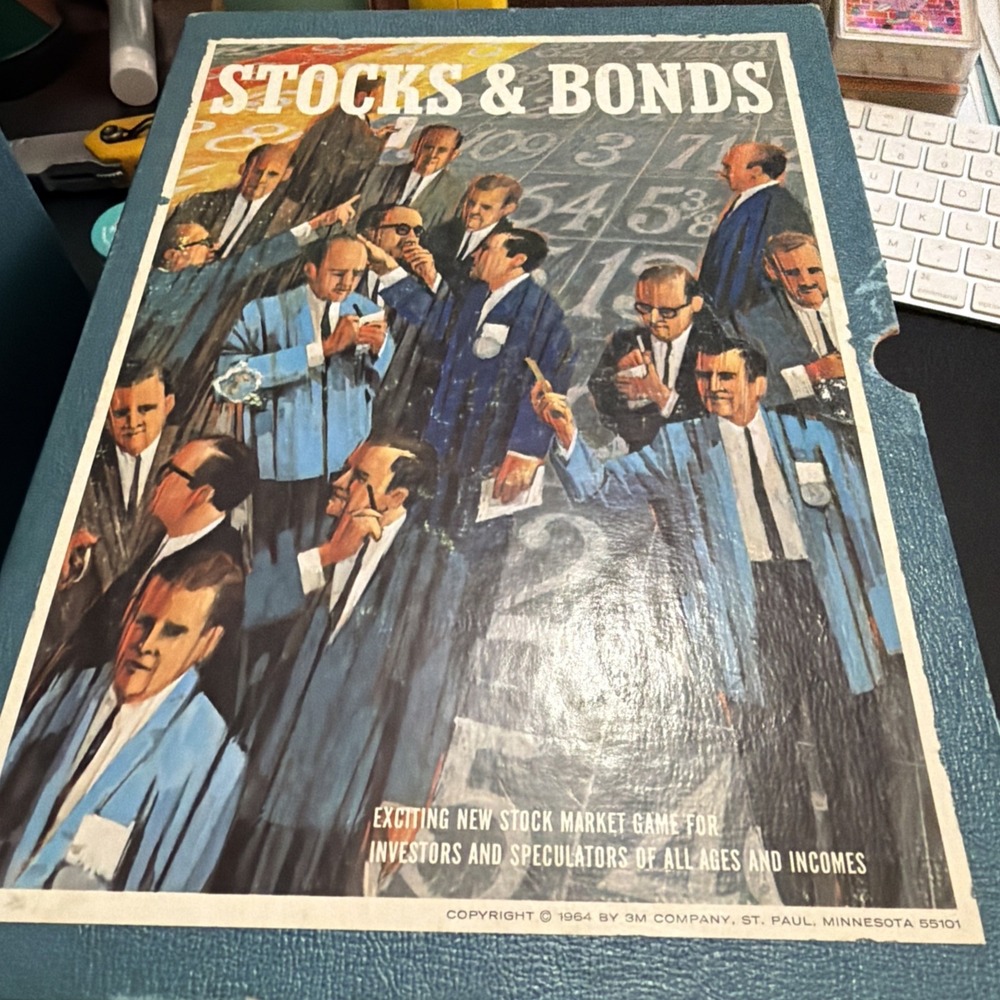 Vintage Stocks & Bonds Game 3M Bookshelf Games, 1964, Complete!